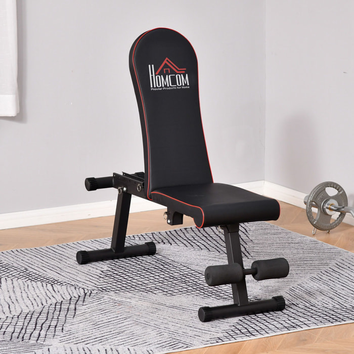 Banco de Musculación Plegable con Altura Ajustable 130x37x45-108 cm Negro