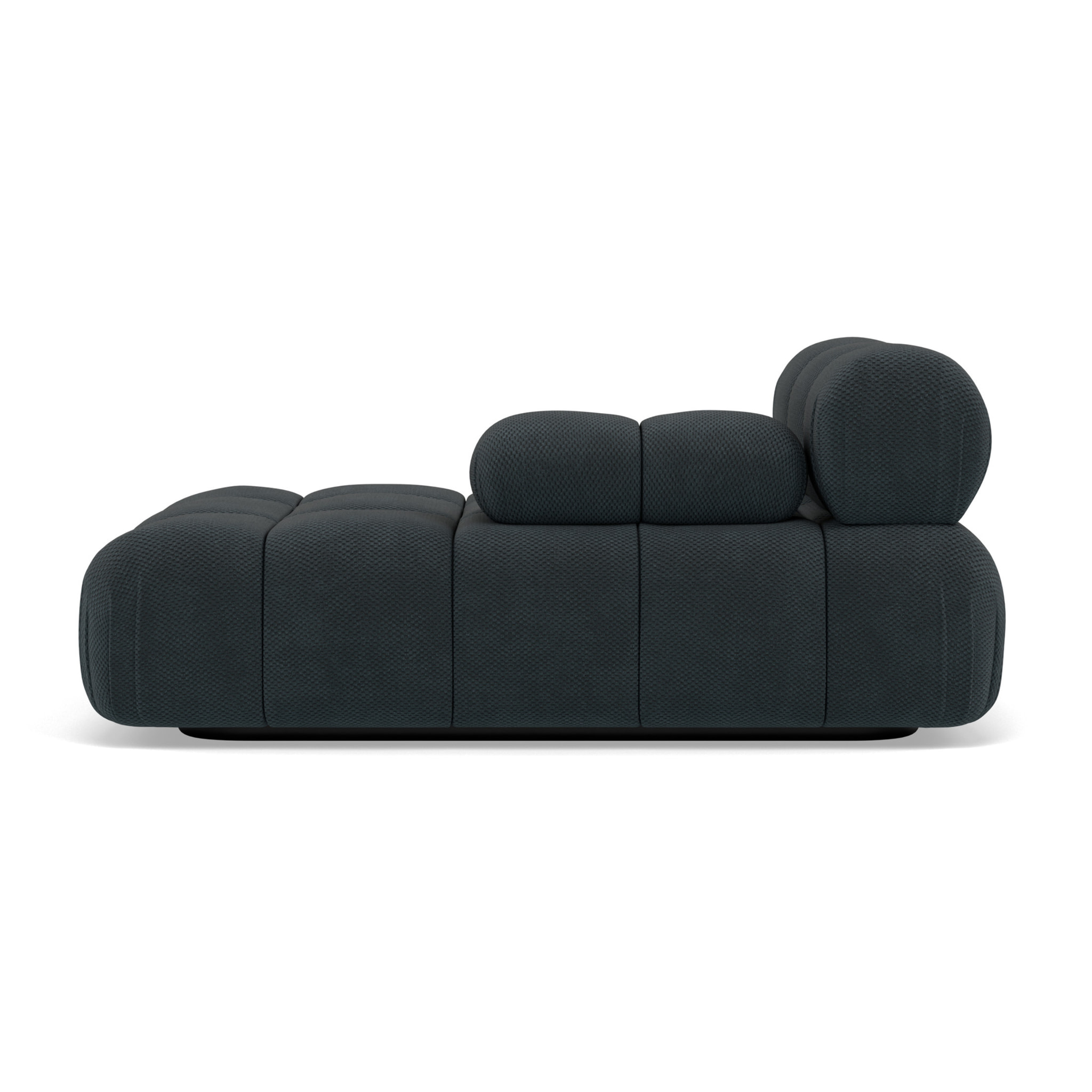 Ruby - module d'assise méridienne droite en velours texturé - Noir