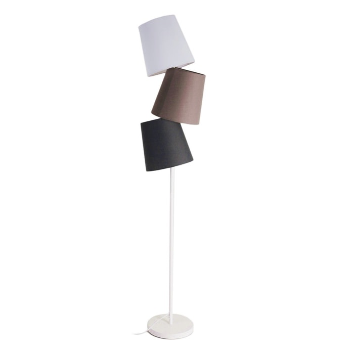 Lampadaire Tomasucci WRY COLOURS, en acier et coton, blanc, 33 × 25 × 162 cm