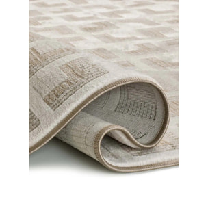 ONA Alfombra geométrica con flecos beige, varias medidas disponibles.