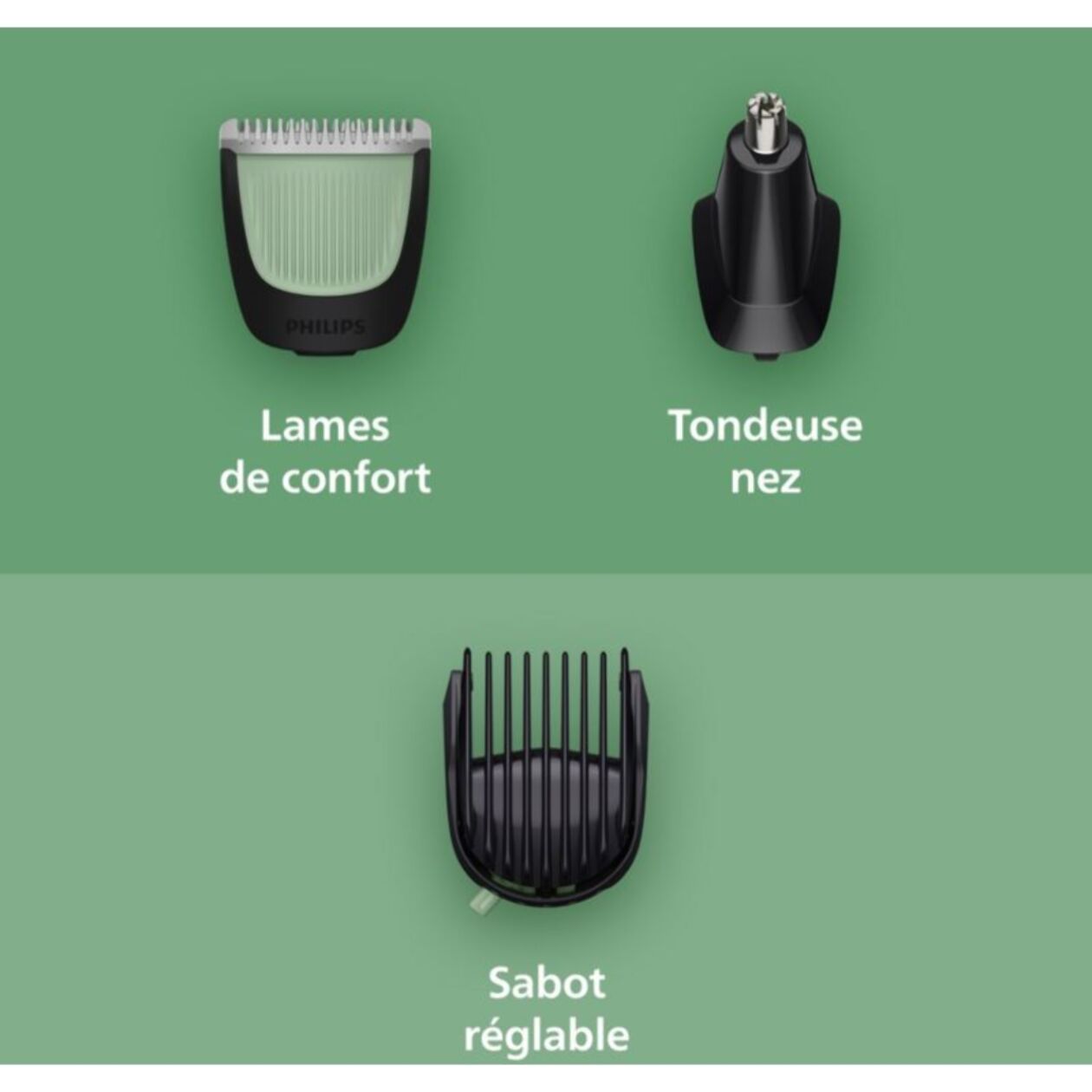 Tondeuse multi usages PHILIPS MG3935/15 Series 3000, 9 hauteurs de coupe, précision 1 mm, autonomie 70mn
