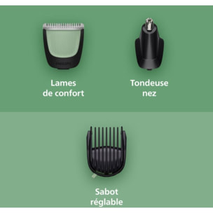 Tondeuse multi usages PHILIPS MG3935/15 Series 3000, 9 hauteurs de coupe, précision 1 mm, autonomie 70mn