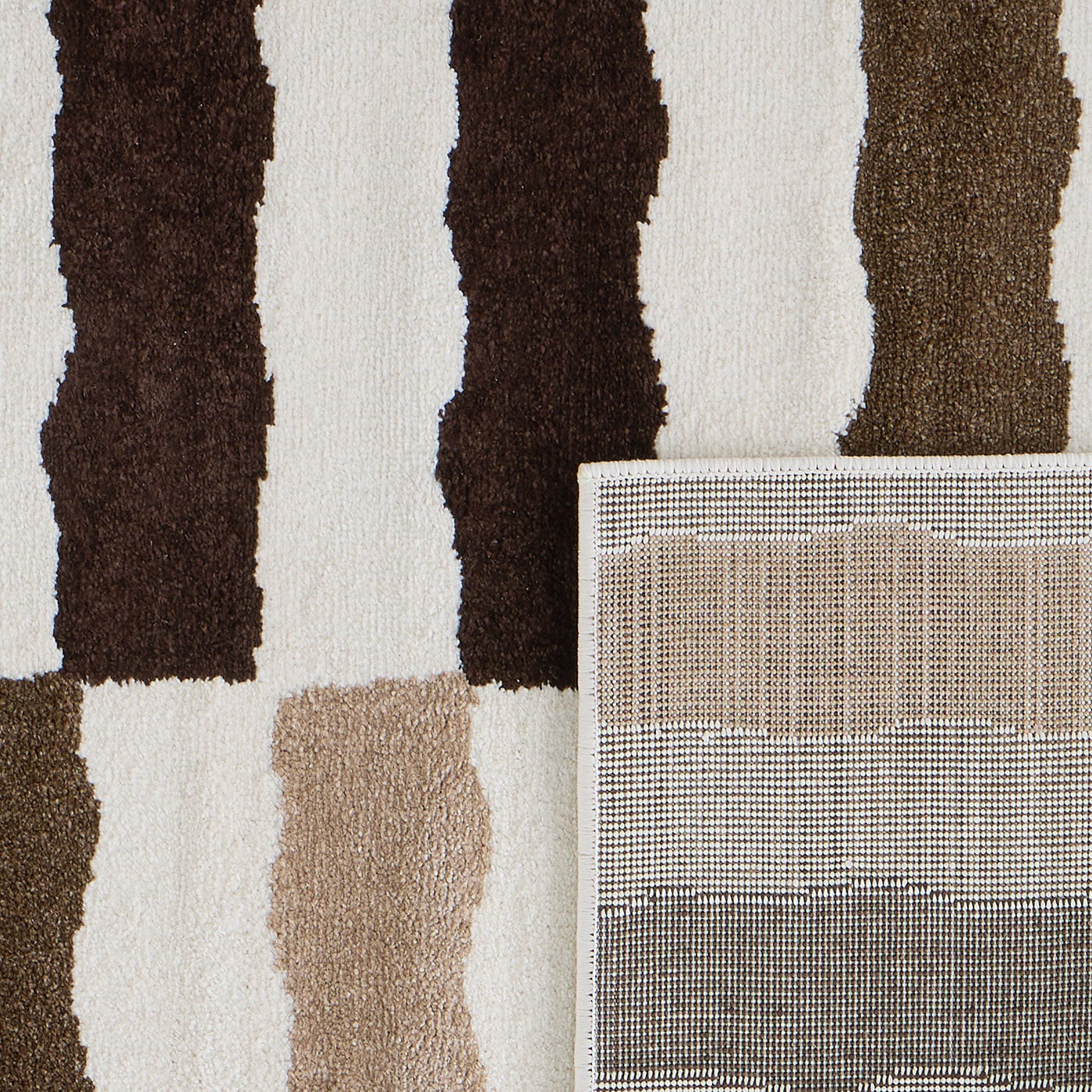 SANTAL - Tapis de salon beige à rayures