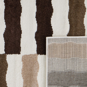 SANTAL - Tapis de salon beige à rayures