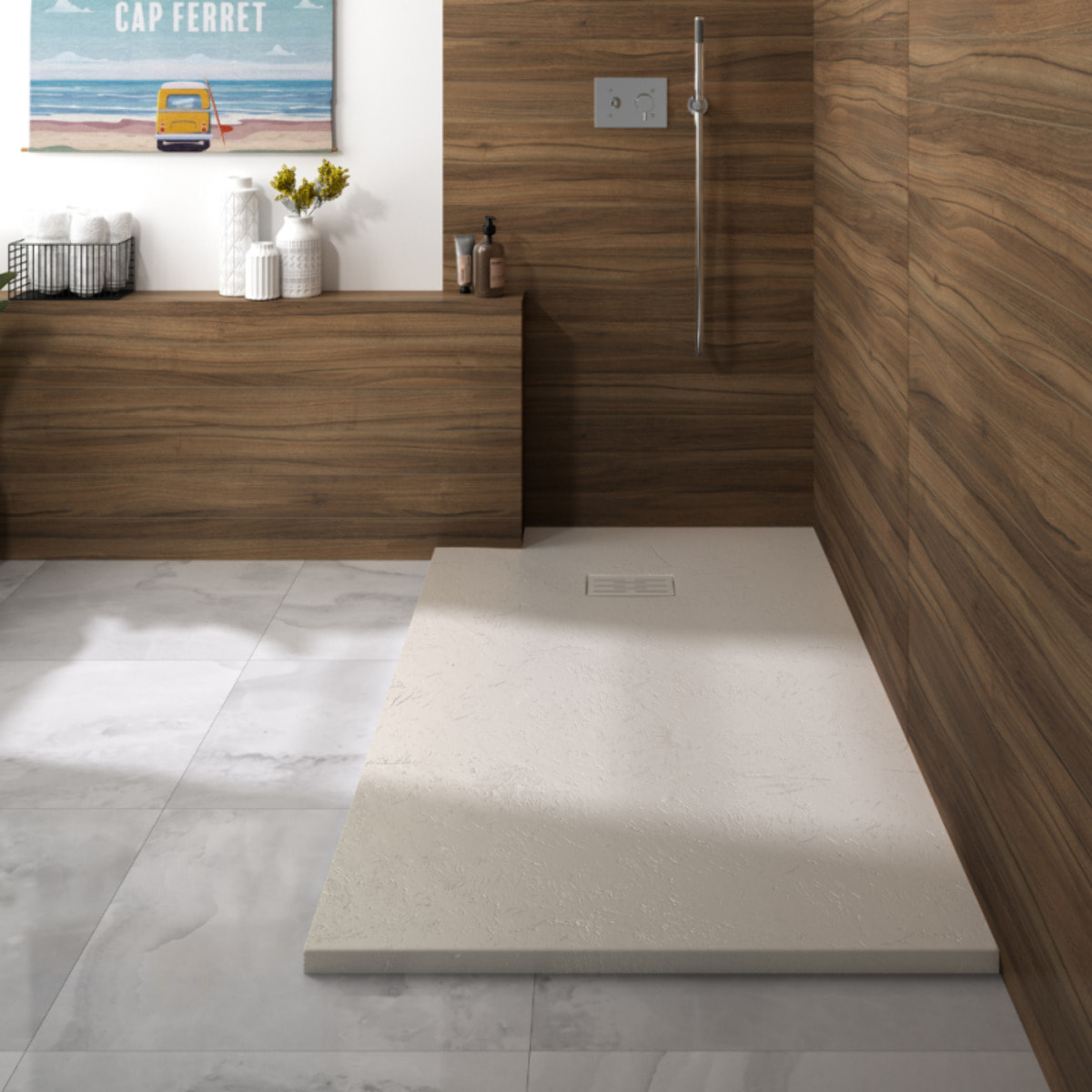 Receveur KINEDO découpable Kinerock Evo biolex rectangle sable