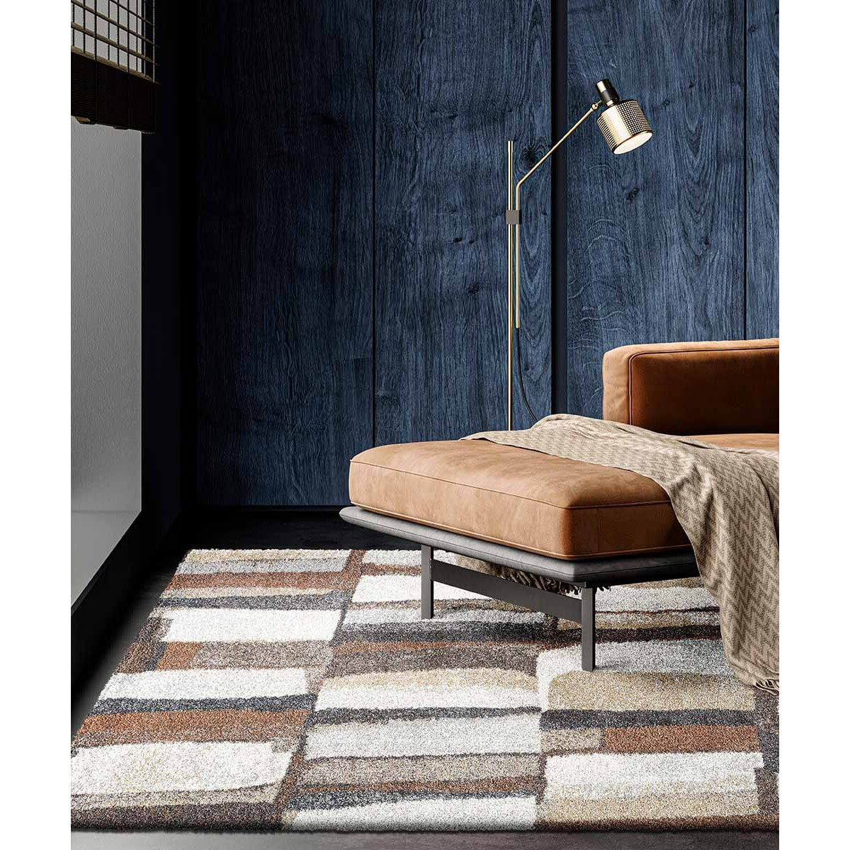 Tappeto Contemporaneo Beige Grigio Terracotta