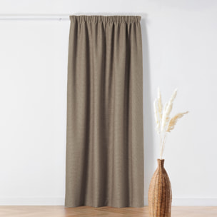 Rideau Thermique à Galon Fronceur  - Effet Bouclette - Taupe
