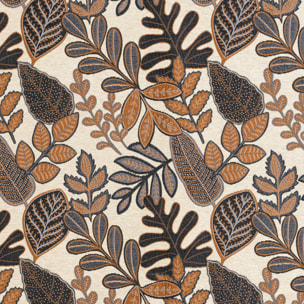 Rideau à Oeillets Motif Végétal Vintage - Marron Brun