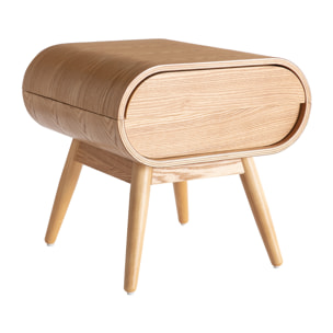 Table de chevet avec tiroir vintage bois clair (lot de 2) BJORG