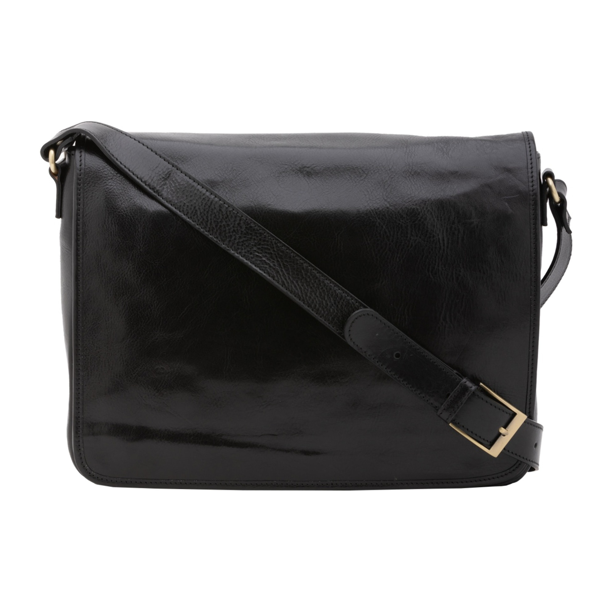 Borsa a tracolla uomo in vera pelle - Modello False - Made in Italy - 28.0 x 35.0 x 9.0 cm