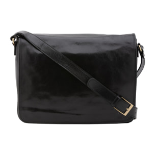 Borsa a tracolla uomo in vera pelle - Modello False - Made in Italy - 28.0 x 35.0 x 9.0 cm