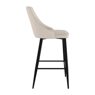 Lot de 2 chaises pour îlot central 66,5 cm en tissu beige - Pipo