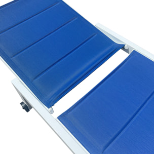 Bain de soleil BARBADOS en textilène bleu - aluminium blanc