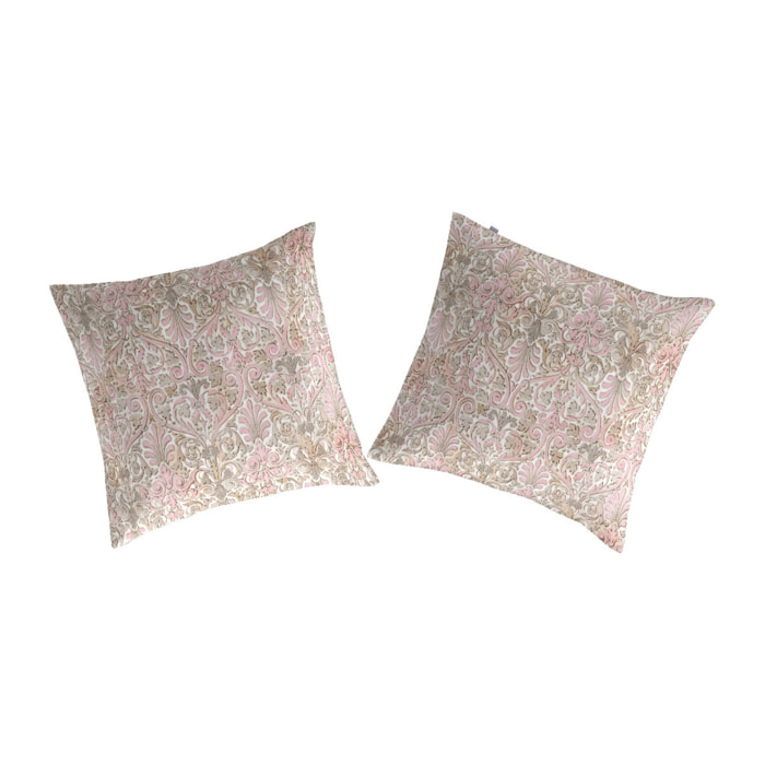 2 Fundas de almohada 100%algodón LEVIRA A rosa - 65x65 cm