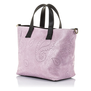 Cassandra Bolso tote Mujer.Piel auténtica Gamuza Grabado Arabesco