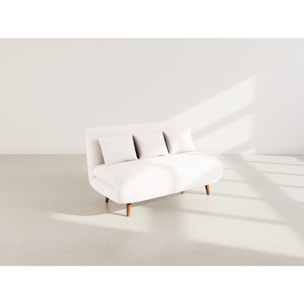 Lumi - Banquette convertible clic-clac 2 places en velours côtelé - Beige