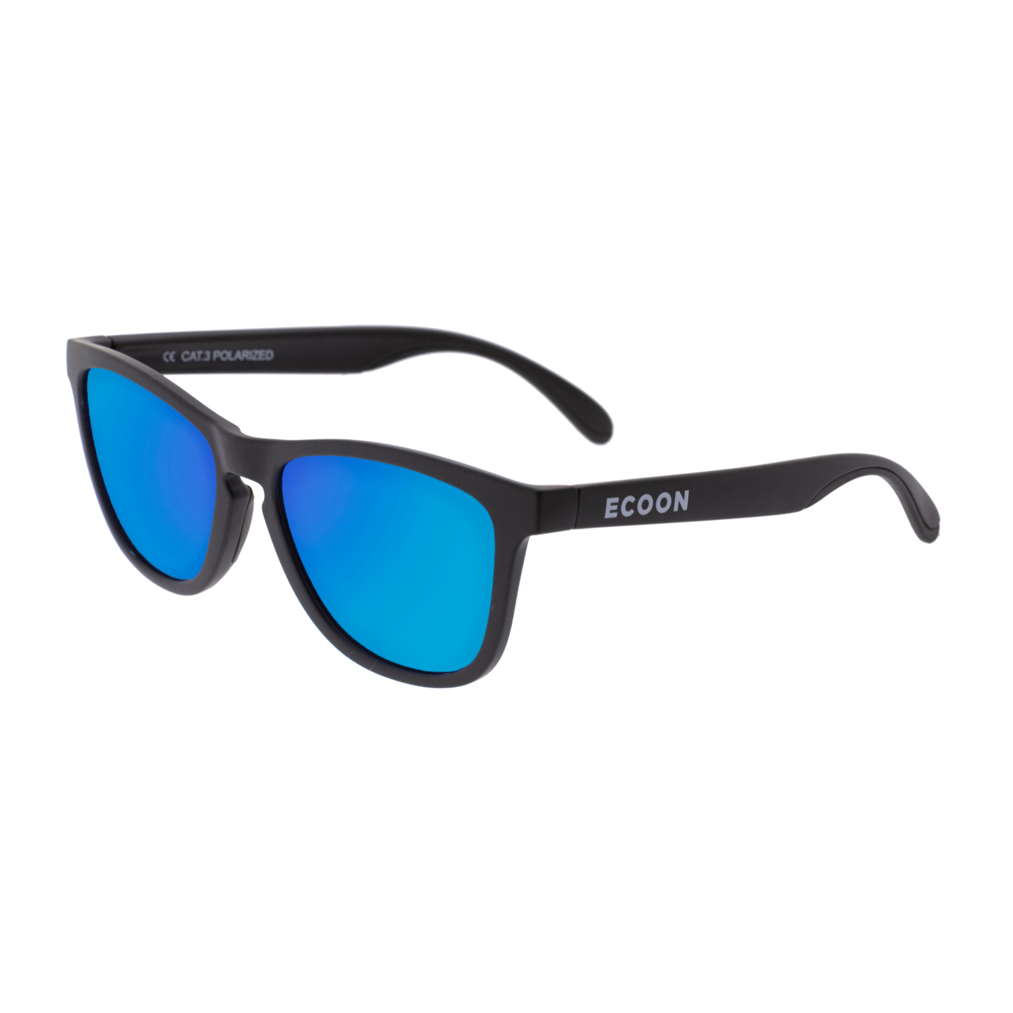 Gafas de sol ECOON modelo Roma en color Marco negro con lente azul revo