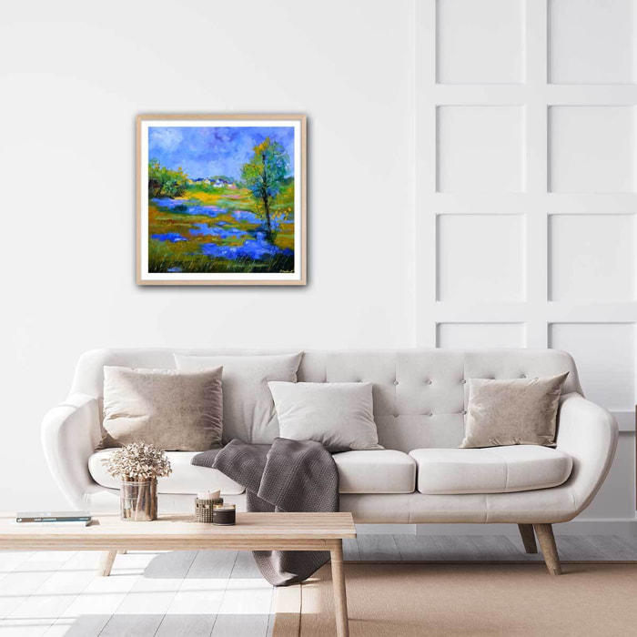 Affiche  flaque Affiche + cadre en bois - Chêne