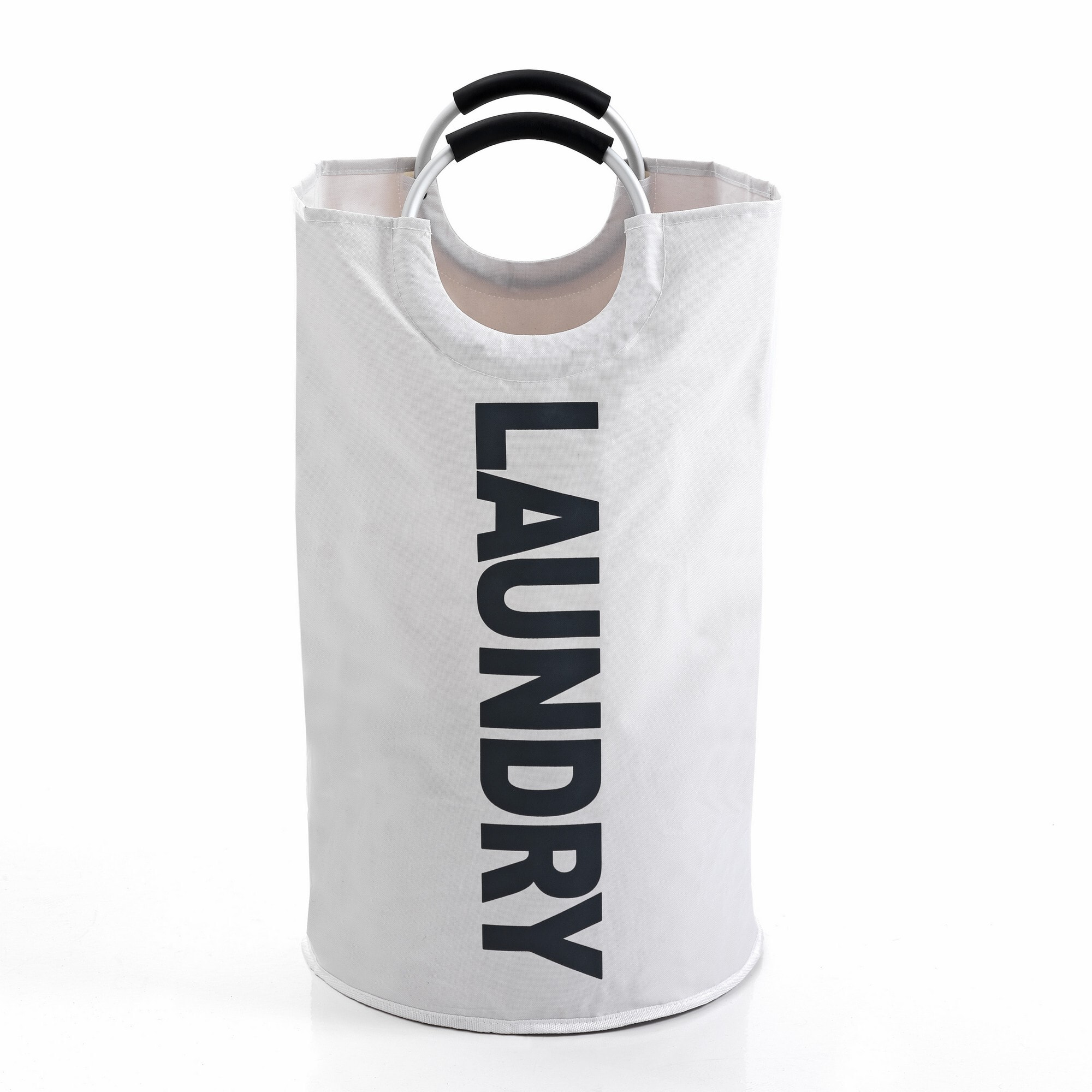 Panier à linge Tomasucci LAUNDRY, en polyester et acier, blanc