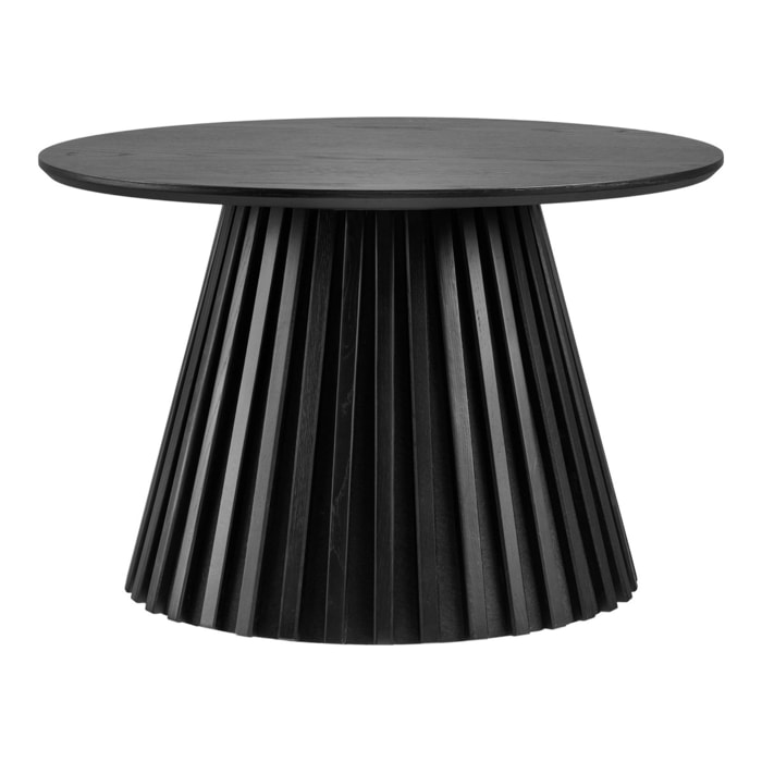 Osaka - Tavolino da salotto in impiallacciatura di rovere e MDF nero ø70x45 cm
