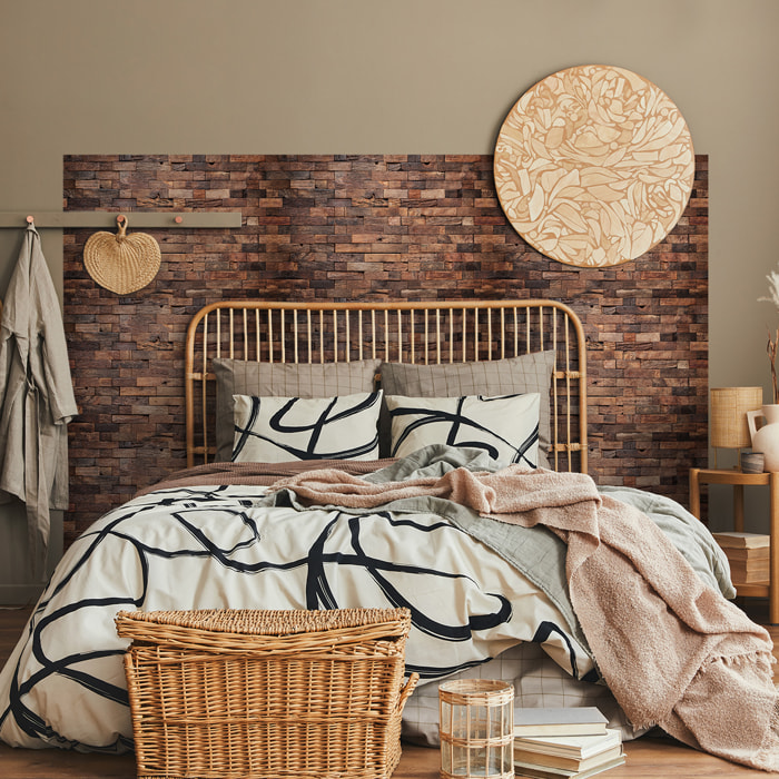 Rouleau revêtement adhésif vinyle au mètre - Sticker mural tête de lit - BOIS BRUN VINTAGE