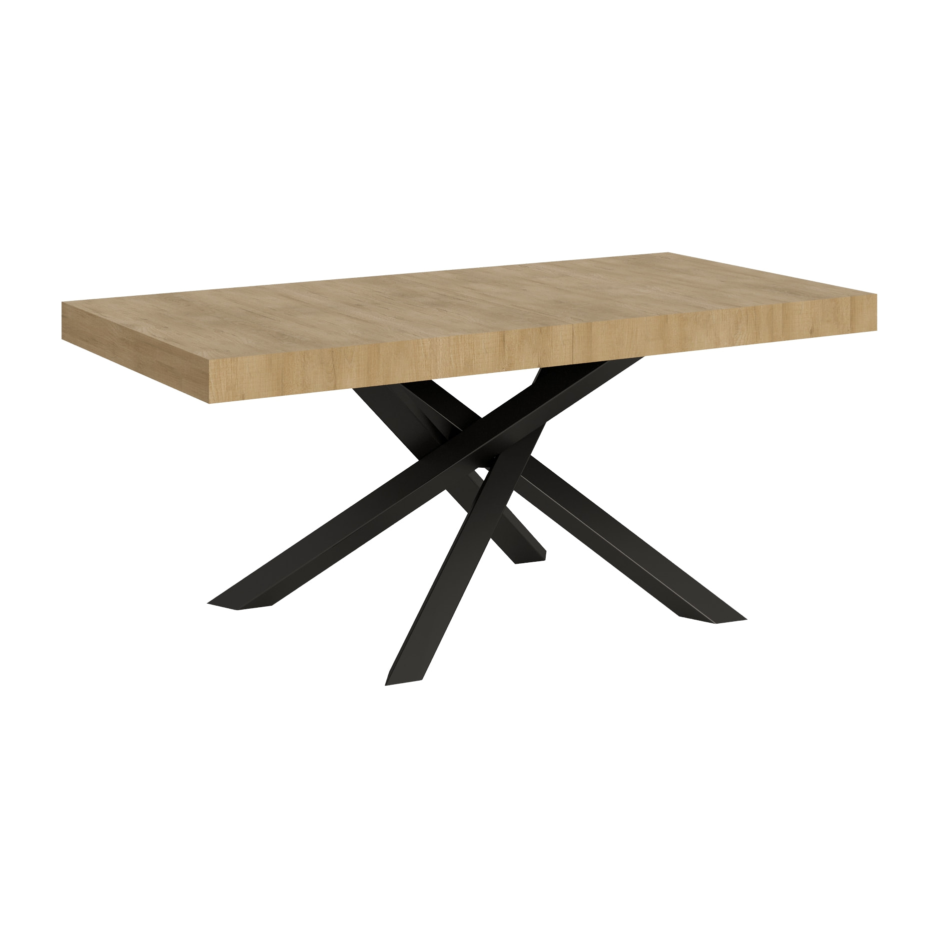 Mesa extensible 90x180/284 cm Volantis Roble Natural estructura Antracita