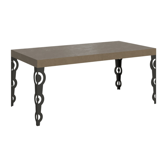 Table extensible 90x180/440 cm Karamay taupe pieds anthracite