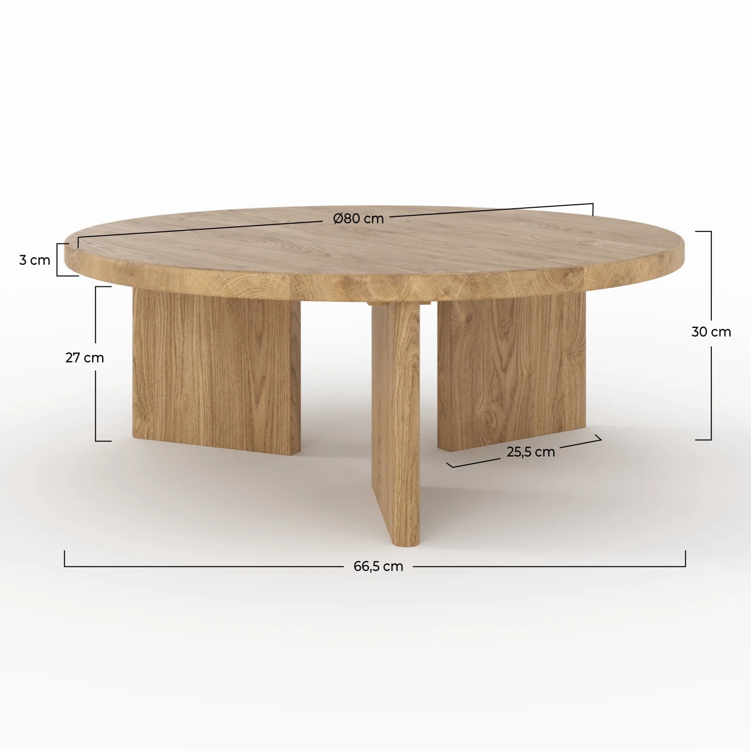Table basse ronde en bois massif de mindi - Galia