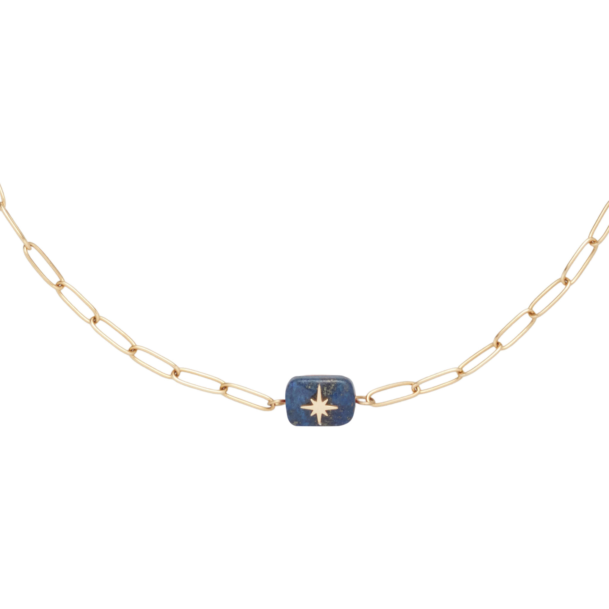 Collana U.S. Polo Assn. In acciaio inossidabile dorato con lapislazzuli