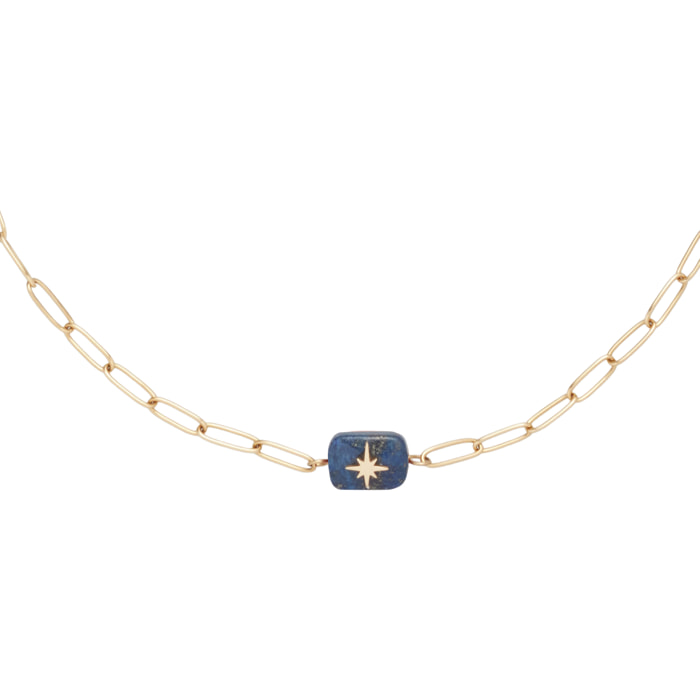 Collana U.S. Polo Assn. In acciaio inossidabile dorato con lapislazzuli