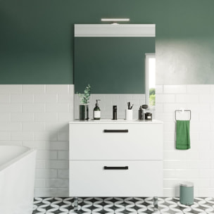 Meuble salle de bain vasque intégrée 2 tiroirs - CHELSEA