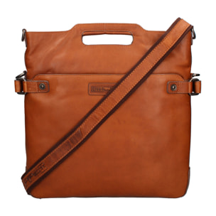 Borsa a tracolla  da uomo In Vera pelle Made in Italy 34x38x3 cm