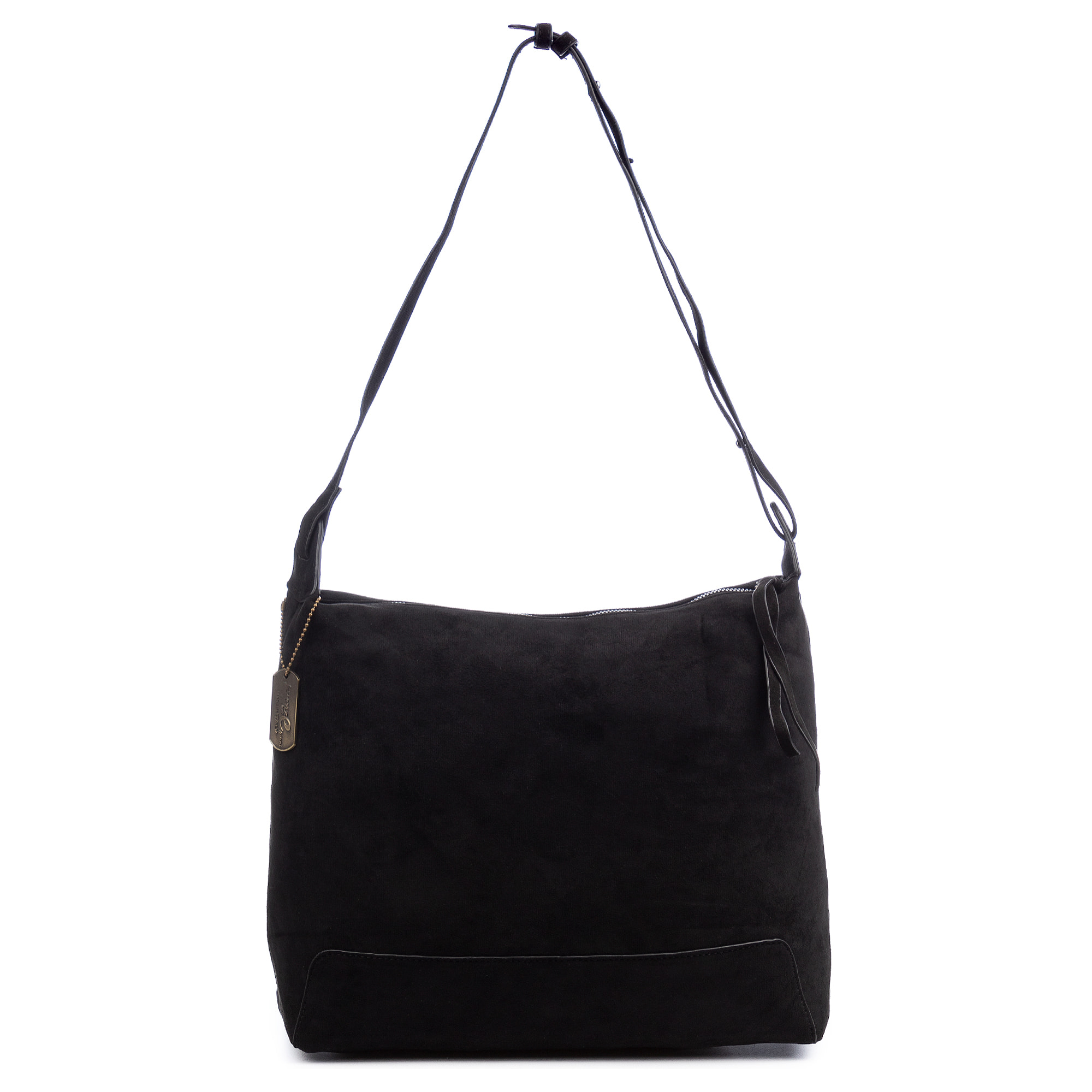 Atella bolso bandolera grande de piel auténtica gamuza.