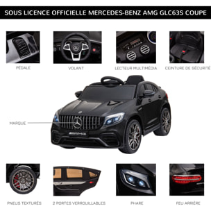 Voiture véhicule électrique enfant 12 V 35 W V. 3-5 Km/h télécommande effets sonores + lumineux Mercedes GLC AMG noir