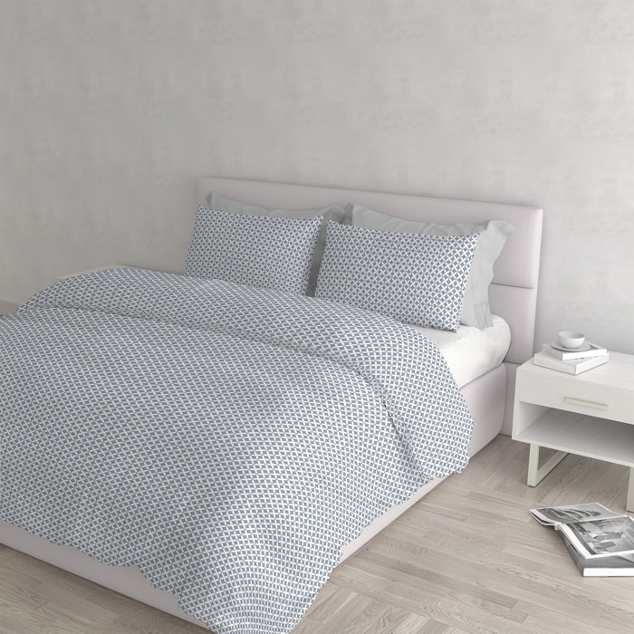 PARURE COPRIPIUMINO ATHENA, 100% Cotone, Made in Italy - RITA GRIGIO