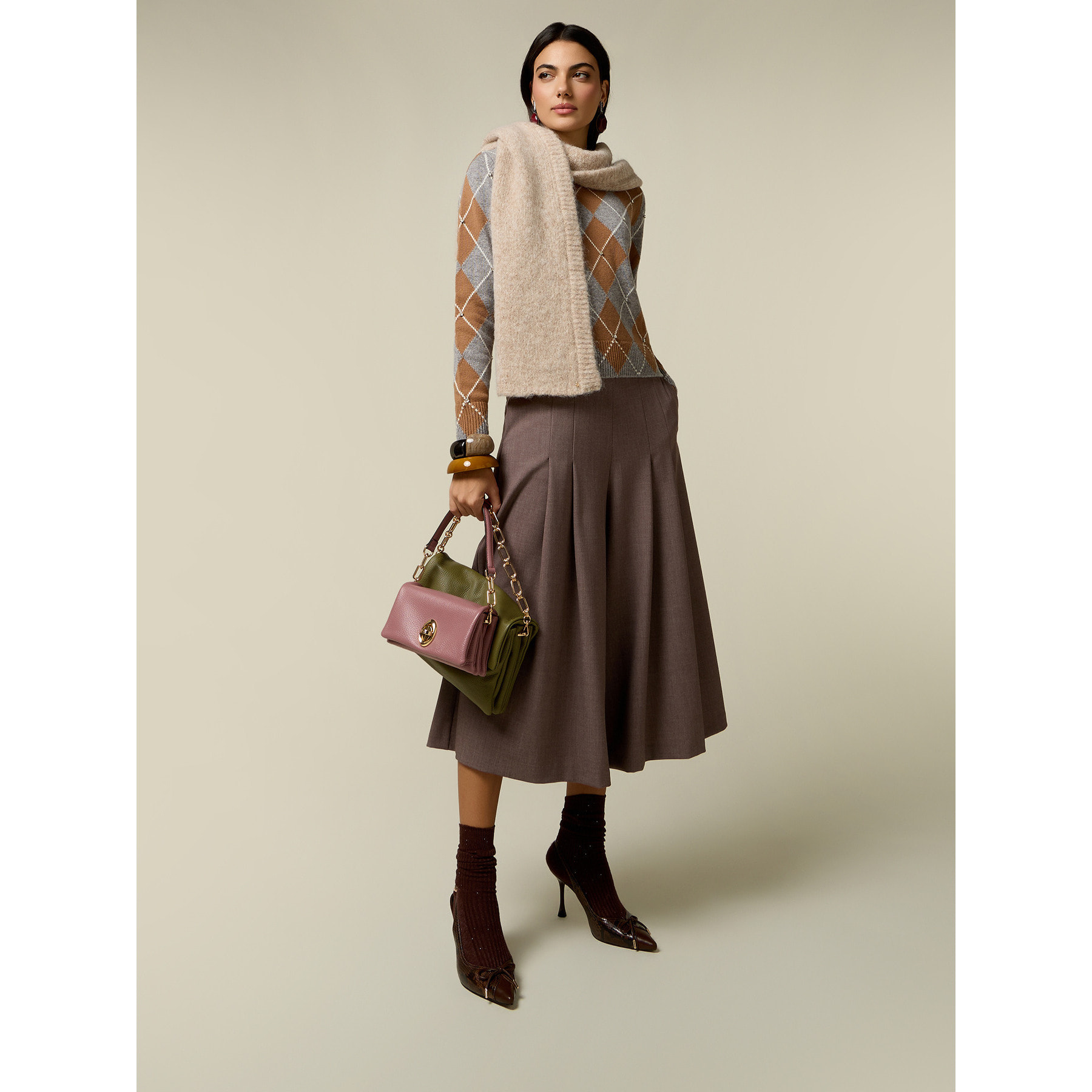 Oltre - Gonna pantalone con pieghe - Grigio
