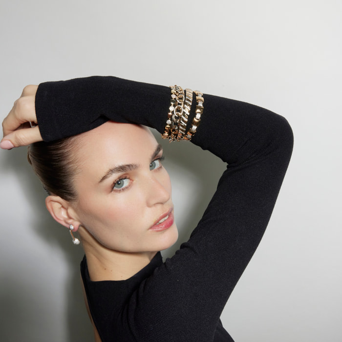 Pulsera con Circonita Brillante acabado oro 18k
