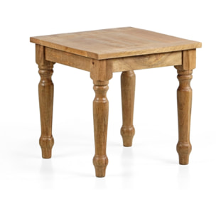 Tavolino quadrato in legno di mango beige decapato 40x40x40 cm - Salento