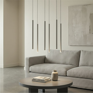 Lampada a sospensione SELTER in acciaio grigio