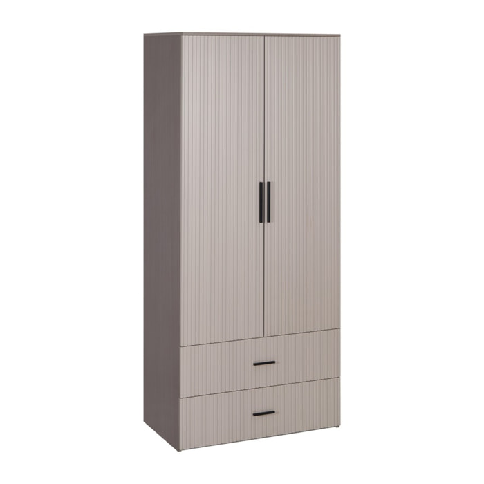 Armadio 2 ante tortora con appendiabiti