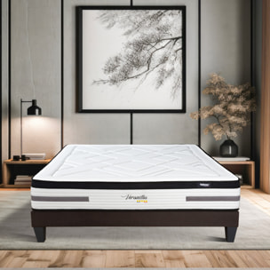 Ensemble Matelas Ressorts ensachés Versailles avec sommier en bois