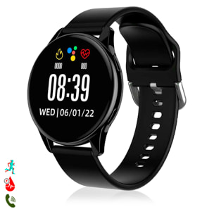 Smartwatch T2 Pro con pantalla AMOLED de 1.52", llamadas Bluetooth, notificaciones y modos de deporte.