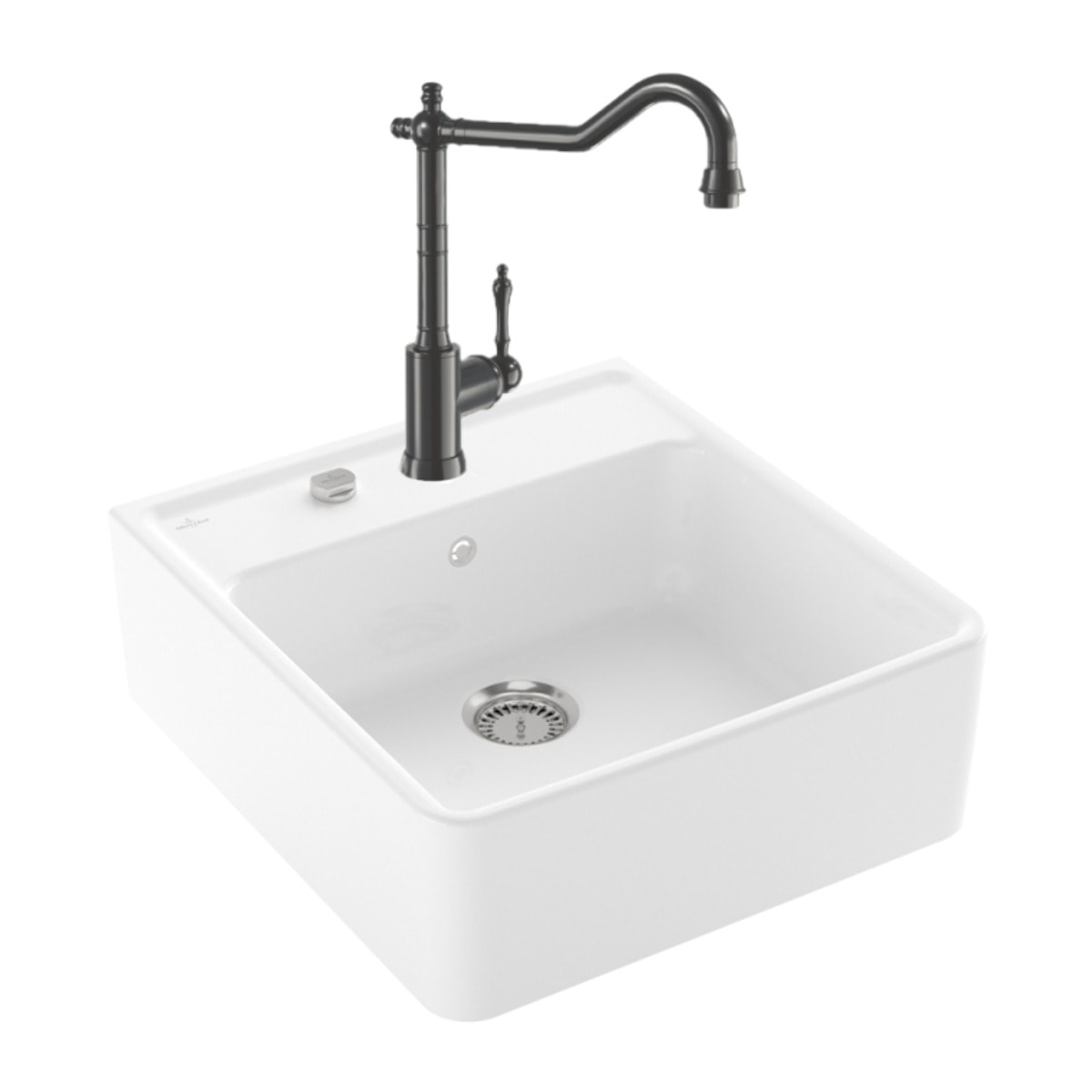 Evier Timbre d'office Tradition 1 bac vidage auto + Robinet de cuisine Avia 2.0 Anthracite