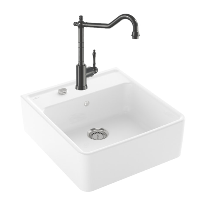 Evier Timbre d'office Tradition 1 bac vidage auto + Robinet de cuisine Avia 2.0 Anthracite
