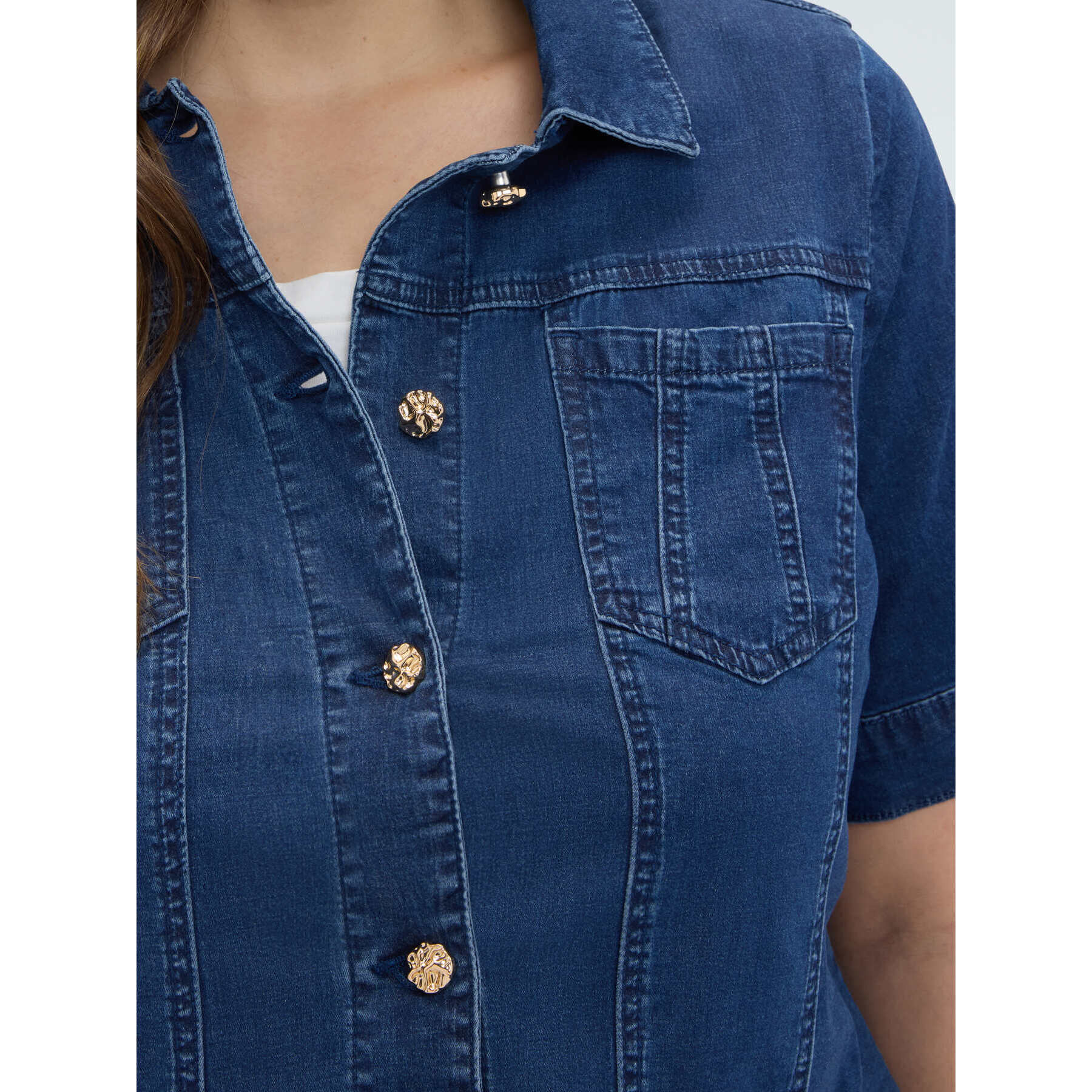 Fiorella Rubino - Chaqueta de manga corta en denim - Azul