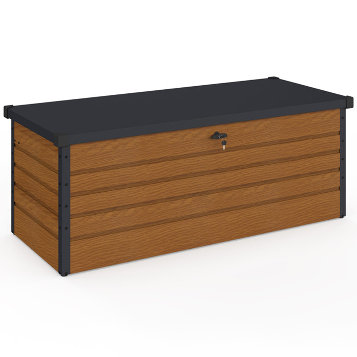 Coffre de jardin métal effet bois 600L