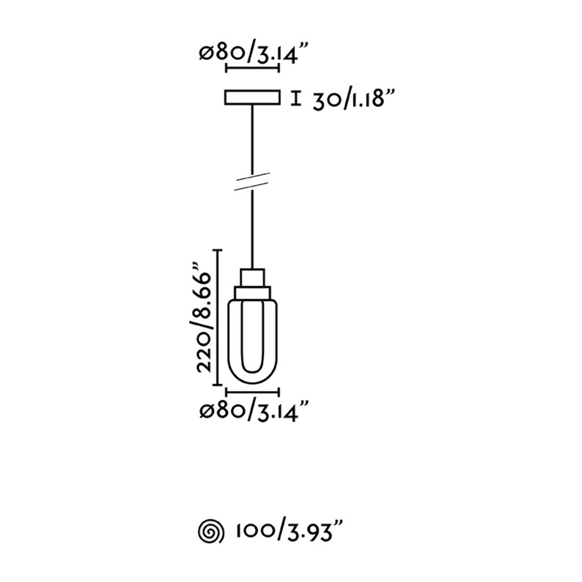 BRUME Lampe suspension anthracite