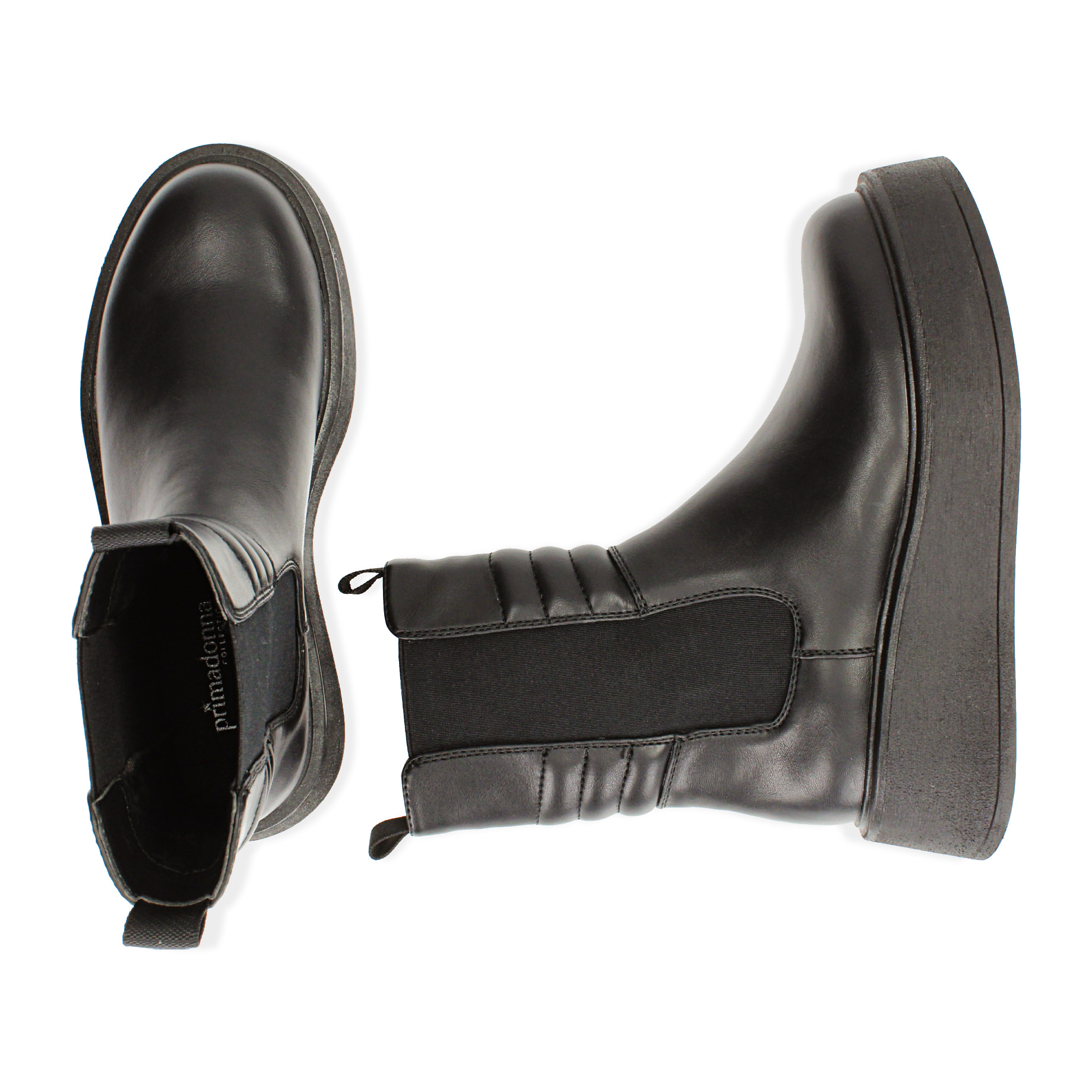 Chelsea boots neri, platform 5 cm