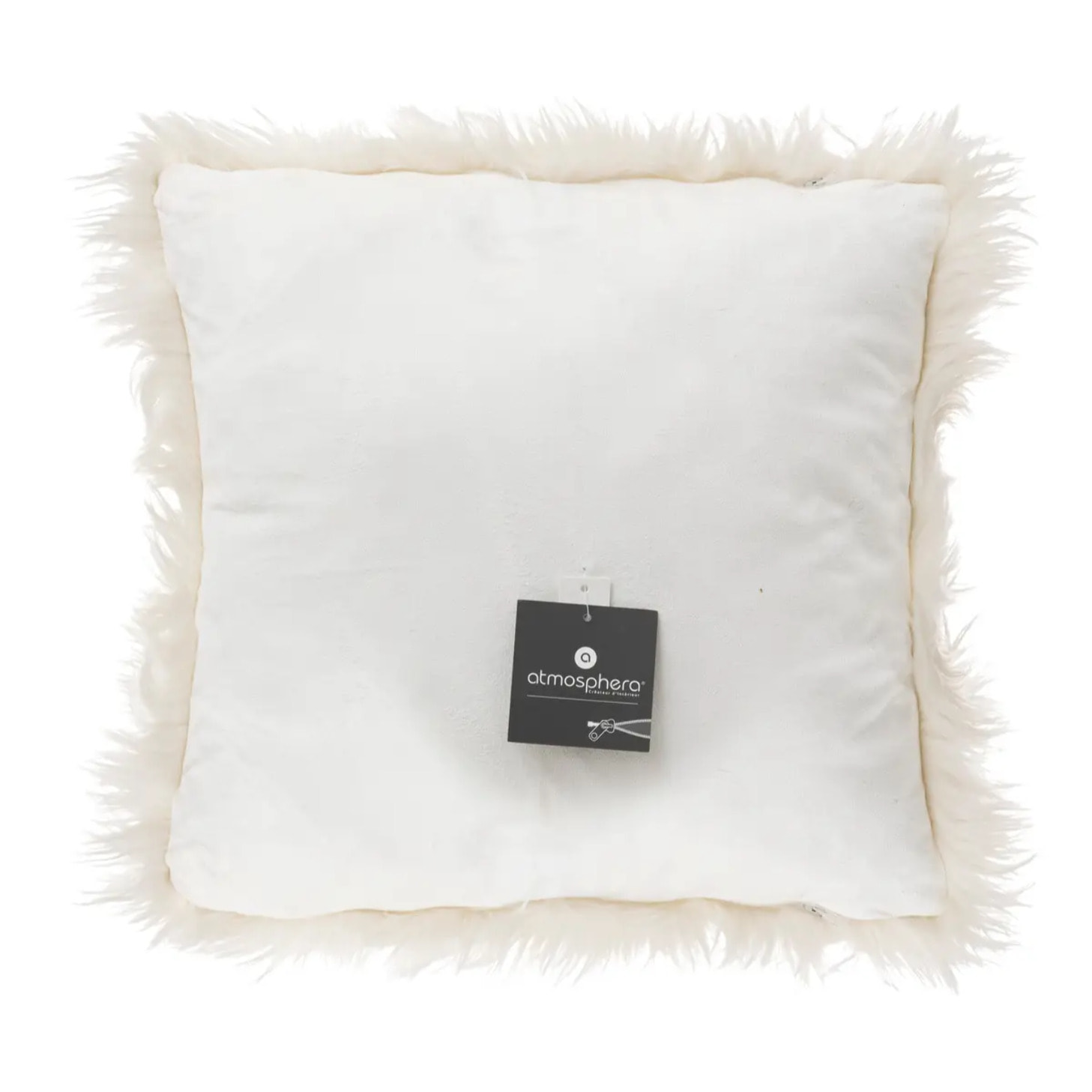 Coussin "Oslo" - fausse fourrure - blanc 40x40 cm