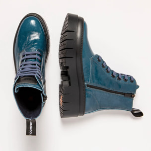 Botines 1953 PATENT FLASH PETROL/AMBERES color Petrol